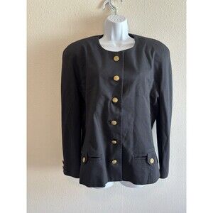 Vintage Buddy‎ Bates Black Blazer with Gold Crest Buttons Sz 18